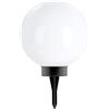 Eglo LED Solare Puglia, lampada da giardino con picchetto, luce decorativa esterna, apparecchio da giardino in plastica nero e bianco, illuminazione calda, IP44, Ø 25 cm