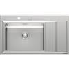 Foster 4500 052 Lavello da Incasso 1 Vasca con gocciolatoio a Destra 873 x 513 mm semifilotop Serie Stripe Acciaio Inox 4500052
