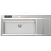 Foster 4504 052 Lavello da Incasso 1 Vasca con gocciolatoio a Destra 1173 x 513 mm semifilotop con elemento Portacoltelli Serie Stripe Acciaio Inox 4504052