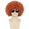 karlery Parrucca da uomo e donna, stile afro anni '70 e '80, corta, riccia, arancione, per feste in costume di Halloween e cosplay