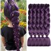 ShowJarlly Jumbo Treccia Capelli, Capelli Treccine Africane Extensions 5 Pezzi, 24 Pollice Sintetici Intrecciare I Capelli Estensioni Per Crochet Torsione Estensiones(viola)