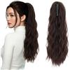 Silk-co Coda Capelli Extension Finta di Cavallo Ricci Mossi con Pinza Clip Ponytail 50cm 105g Castano Ramato Scuro