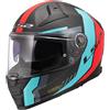 LS2 Casco FF811 VECTOR 2 CARBON GRID Rosso Cyan Opaco LS2