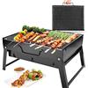 GO2CAMPS Barbecue portatile a carbonella (35 x 27 cm) | Griglia da tavolo pieghevole in acciaio inox con griglia di placcatura per campeggio, escursionismo, picnic e cucina all'aperto