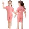 HAHASHOW Completi Estivi Bambino bambù Pigiama Bambina Estivo Traspirante Maglietta Bambino e Pantaloncini Bambina 3 Anni, Motivo di Squalo