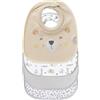 Nuby Snug n Dry Bavaglini Cotone Bio, Collo Imbottito, Set da 4