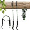 WWFFEN 2 corde di fissaggio per altalena, 220 cm, set di fissaggio per poltrona sospesa, corda con moschettone, per altalena all'aperto, parco giochi, sospensione a dondolo, verde/453 kg
