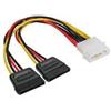 InLine Cavo SATA alimentazione da 4pin maschio 5,25"" (Alim.) a 2x 15pin Power SATA femmina (HDD), Y-Form Sdoppiato [29672]