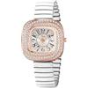 OIDEA Orologio elastico da donna: orologio da polso imitato con diamanti al quarzo per signora analogico quadrato cassa a spirale scala di numeri arabi - per il tempo libero affari regali, bianco