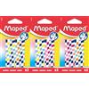 Maped CHECKERBOARD - Set di 2 gomme per la scuola e l'ufficio, gomma in plastica resistente con capacità di cancellazione pulita, formato compatto per astuccio, design senza tempo