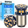 SOFOC BA15D Lampadina Frecce a 2 Contatti Giallo Ambra 12V 24V 48V 6-60V AC/DC Canbus Ready per Camper,Barca,Auto 2Pcs