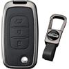 KUNIO Guscio Chiave per Mercedes Smart Forfour 453 Fortwo 453 Cabriolet Coupe Citan Kasten Mixto Protezione in lega di zinco Portachiavi Chiave Pieghevole 3 Tasti B Nero