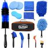 Outigu Set di Pulizia Auto 14PCS Premium Prodotti per Lavaggio Auto con Set Specializzato per Pulizia Vetri, Kit per Lavaggio Auto Interno ed Esterno, Spazzola per Lavaggio Auto Dettagliata, Spazzola