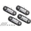 VEQENMOT 4pcs Luci di posizione laterali per auto bianche, 3 LED, 12V-24V,indicatori di direzione universali per auto, impermeabili IP65, anteriori e posteriori, luci di posizione per camion, camper, roulotte