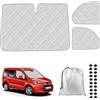 JinsenTGG Parasole per parabrezza compatibile con Ford Transit Connect 2012-2021, set di 3 pellicole protettive per parabrezza, set di finestre termiche interne con borsa portaoggetti