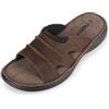 riemot Ciabatte da uomo in pelle estive sandali comodi ciabatte leggere morbide suola in gomma antiscivolo scarpe mare spiaggia outdoor pantofole EU42-47, marrone, 46 EU