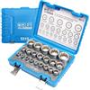 CCLIFE 21 Pezzi profilo E10-E40 kit bussole poligonali trox a bussola esagonali 1/2' 8-32mm CRV bussole Bussola Femmina 12 denti