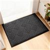 EUBSWA Zerbino esterno 45 x 75 cm, per interni ed esterni, antiscivolo, impermeabile e conveniente (grigio scuro), ideale per porta di casa, balcone e famiglia