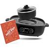 REISHUNGER Hot Pot elettrico con funzione grill - per 2-4 persone - 2 litri di volume - Hot Pot con coperchio - per barbecue coreano