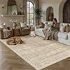 PureCozy Vintage Tappeto Salotto 140x200cm Beige Camera da Letto Tappeti Antiscivolo Lavabile in Lavatrice Grande Tapette Soggiorno Cameretta Bambino Carpet Pelo Corto Rug