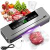 Dinhauyon Sigillatrice alimentare, sigillatrice a vuoto 6 in 1, sigillatrice sottovuoto portatile, schermo digitale LED per la conservazione di alimenti freschi con 10 sacchetti a vuoto e 1 tubo