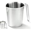Zinueen Misurino in acciaio inox, 1 l, 304, misurino in acciaio inox, 1 litro con manico, misura litri e scale (ML/OZ), lavabile in lavastoviglie, per cucina, latte e cottura