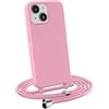 MyGadget Cover per iPhone 14 - Custodia con Corda - Case con Cordino Opaca Antiurto | Bumper con Laccio | Tracolla - Practical Stylish - Rosa