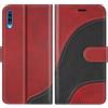 BoxTii Cover per Galaxy A70 / Galaxy A70S, Custodia in PU Pelle Portafoglio per Samsung Galaxy A70 / Galaxy A70S, Magnetica Cover a Libro con Slot per Schede, Rosso