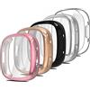 Simpeak Cover Compatibile con Fitbit Versa 4[Confezione da 5], Custodia Full Protettivo TPU Caso Compatibile con Versa 4, Nero+ Trasparente+ Argento+ Rosa Oro+ Rosa