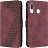OKZone Cover per Samsung Galaxy A20/A30/M10S, Custodia in Pelle Samsung A20/A30/M10S, Cover a Libro Galaxy A20/A30/M10S Magnetica Portafoglio Folio PU Pelle Flip Caso con Wallet Case Cover (Rosso)