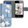 kwmobile Custodia Compatibile con Apple iPhone 4 / 4S Cover - Portafoglio Pelle Sintetica con Chiusura Magnetica - Porta Carte Magnolie