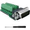 iYueMps DB15 - Adattatore a 15 poli, connettore Breakout D-SUB RS-232, seriale su 15 poli, morsettiera senza saldatura, modulo di segnale con cuscinetto isolato