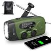 Faizer Radio Portatile Ricaricabile Dinamo FM/AM/SW Radio a Batteria 2000mAh Campeggio Accessori, Dab, Lampada Dinamo, Lampada Ricaricabile, Kit di Sopravvivenza, Materiale Militare, Accessori (Verde)