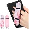 MoKo 2PC Cinturino di Sicurezza per 6-8 Kindle eReaders Fire Tablet-Kobo/Voyaga/Lenovo/Sony Kindle E-Book Tablet, Cinturino da Mano Versatile ad Alta Elasticità Supporto Antiscivolo, Rosa+Rosa Marmo