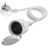 LANMINGLEL Cavo di prolunga Schuko corto, bianco, cavo di prolunga Schuko AC, 3 x 1,5 mm², 16 A, 250 V, IP44, per casa, ufficio, esterno (bianco 90 gradi, 2 m)