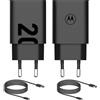 Motorola Chargers - Confezione di caricabatterie da parete/alimentatore Turbopower da 2-20W con cavo USB-C da 1 metro.