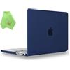 UESWILL Compatibile con MacBook Pro 2021 da 14 pollici, custodia rigida opaca modello A2442,M1 Max e Touch ID + panno in microfibra, blu navy
