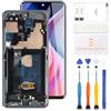 LADYSON Schermo OLED per Samsung Galaxy S20 Ultra 5G di ricambio con cornice per Samsung S20 Ultra G988 SM-G988B G988U Display LCD Digitizer Touch Screen Assembly (nero cosmico con funzione di impronte