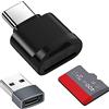 Seminer Lettore di schede TF, Lettore di Schede Micro SD, Adattatore di Schede di Memoria TF di Tipo C con Adattatore USB C a USB Compatibile con Laptop, MacBook, Samsung Galaxy (Nero)