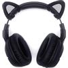 sciuU Orecchie Gatto per Cuffie Gaming, Decorazione Silicone, Nero & Grigio | Decorazione in morbido silicone elastico per streaming e feste, Cat Ears vestibilità aderente per archetto 2,8-3,8cm