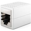 deleyCON Prolunga Cavo LAN RJ45, 10 Gbit/s, Connettore per Cat8/Cat7/Cat6/Cat5, Cavo Ethernet, Adattatore di Rete 10 Gigabit PoE - 1 Unità - Bianco
