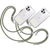 TBOC 2X Cordino Catenella Laccio Strap Porta Cover [Verde Militare] Toppa Plastica [Bianco Ice] per Telefono Cellulare Collo - Tracolla Catenina Cordini Cellulari Accessori Universale Laccetti