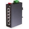 MokerLink 5 Porte Industriale DIN Rail Gigabit Switch, 4 Porte x 100/1000Mbps, 1 Uplink Gigabit, Mini Dimensioni, Switch Ethernet DIN-Rail in Metallo e Montaggio a Parete