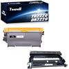 Yowell 1x TN2220 Toner 1x DR2200 Tamburo Compatibile con Brother TN2220 TN 2220 TN-2010 DR2200 per MFC 7360N HL-2130 DCP-7055 DCP-7055W HL-2250DN MFC-7460DN FAX-2840 HL-2240 HL-2135W