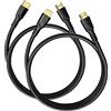 Jorenca 8K/4K Cavo HDMI 2m2pack(HDMI 2.1,48 Gbps) Ultra Alta Velocità Connettori Placcati Oro,Ritorno Audio Ethernet, Video 8k@60hz 1080p 3D compatibile con HDTV,Blu-Ray,Xbox,laptop,PS3/4/5/9,PC,ect