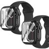 Crymow Cover per Apple Watch SE Series 6/5/4 44mm Vetro Temperato Pellicola Protettiva,Ultra HD Clear,PC Rigido Case Protettiva Ultrasottil per Apple Watch SE Series 6/5/4 44mm,Nero[2 Pezzi]