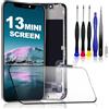 PartageFix Schermo per iPhone 13 Mini-Kit di Sostituzione Schermo LCD FHD da 5,4+digitalizzatore Touch+Cornice-Compatibile con i Modelli A2628/A2481/A2626/A2629/A2630 (True Tone programmabile)