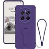 Wousunly Compatibile con Cover Honor Magic 7 Pro Silicone con Cordino Antiurto, Custodia Honor Magic 7 Pro Sottile con Supporto Protezione Case (viola scuro)