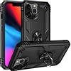 Fetrim Custodia per iPhone 13 PRO Max, Cover PC TPU Cassa Shell Supporto di Anello Rotante Case per Apple iPhone 13 PRO Max Nero