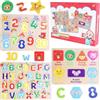 Toyland® Cocomelon - Set di 3 puzzle in legno con pannello perforato, puzzle di apprendimento per bambini, giocattoli per tutti, età 18 m +
